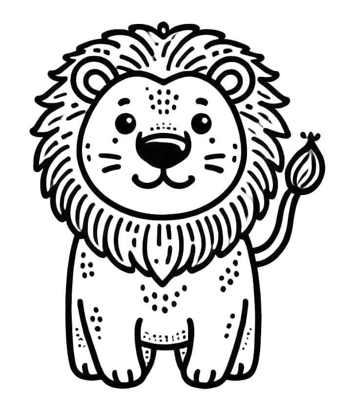 Leone per Bambini di 5 Anni da colorare