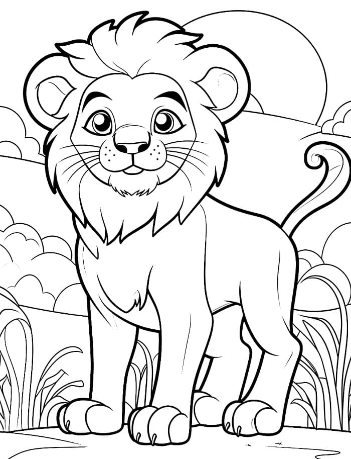 Leone da colorare