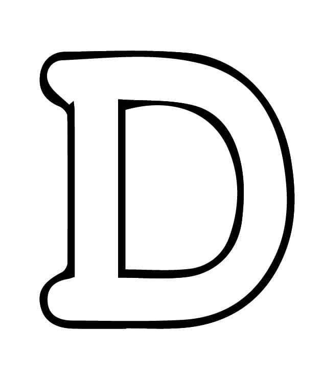 Lettera D dell'alfabeto da colorare