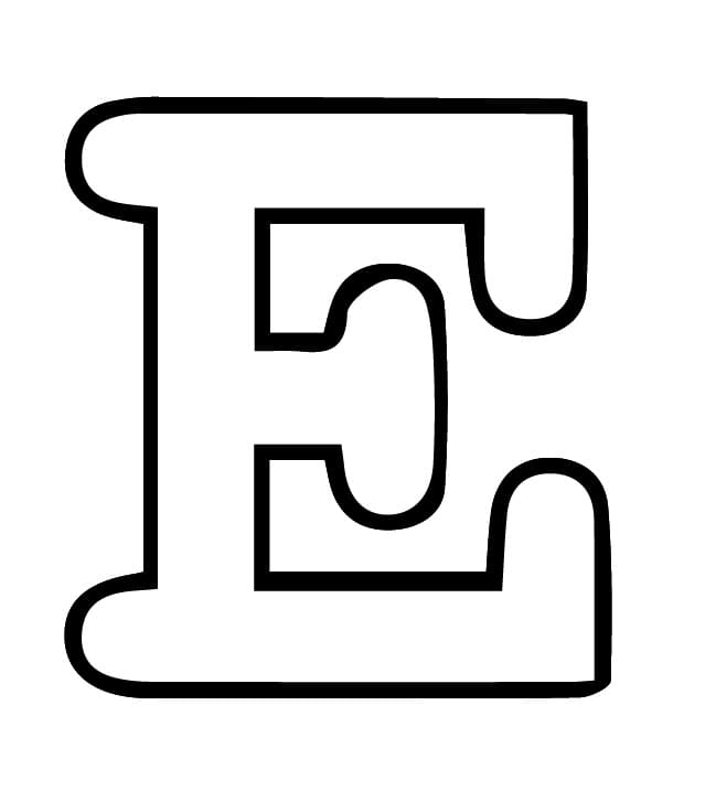 Lettera E dell'alfabeto da colorare