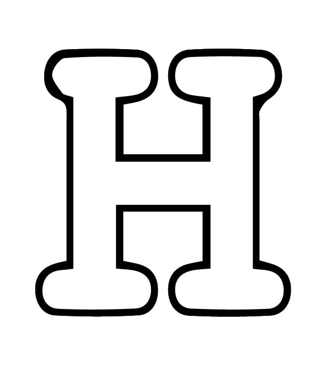 Lettera H dell'alfabeto da colorare