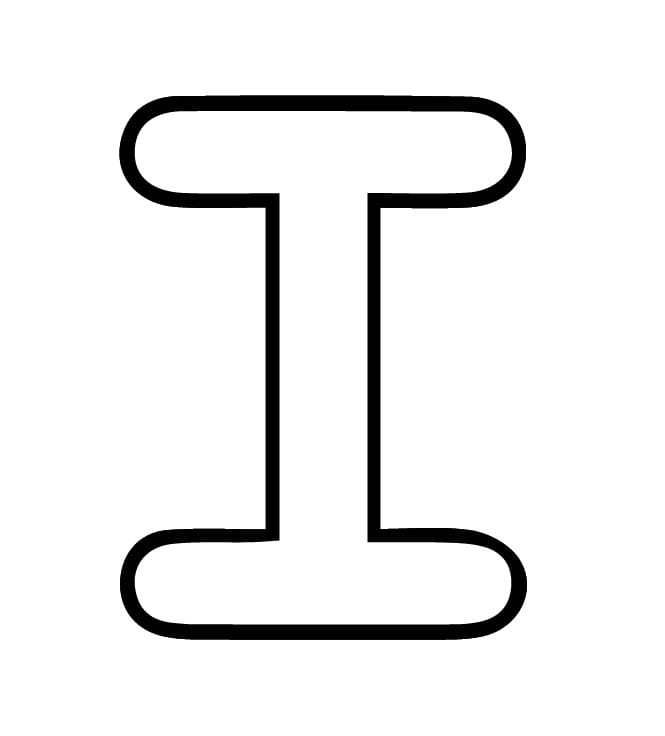 Lettera I dell'alfabeto da colorare
