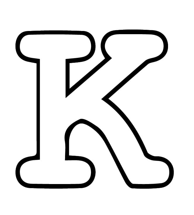 Lettera K dell'alfabeto da colorare