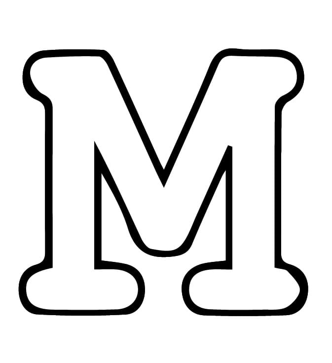 Lettera M dell'alfabeto da colorare