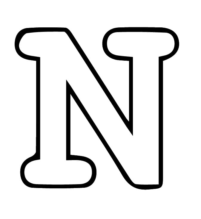 Lettera N dell'alfabeto da colorare