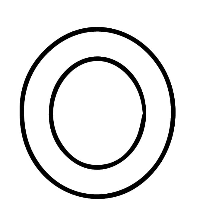 Lettera O dell'alfabeto da colorare