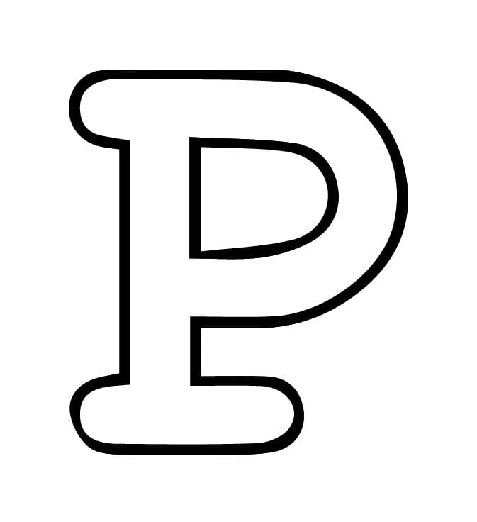Lettera P dell'alfabeto da colorare