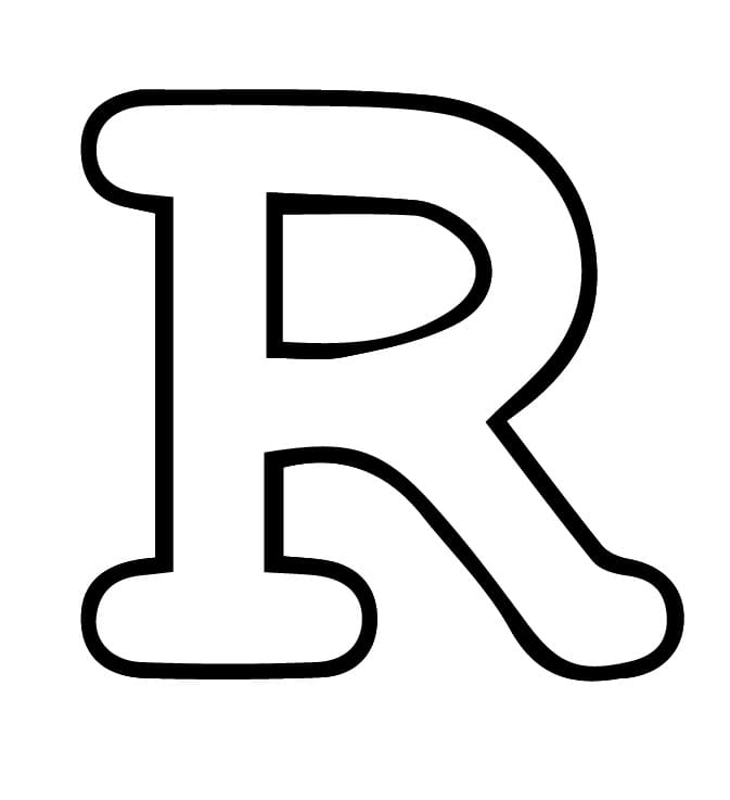 Lettera R dell'alfabeto da colorare