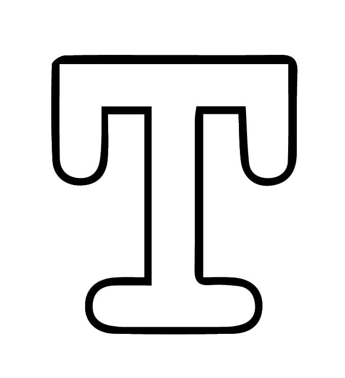 Lettera T dell'alfabeto da colorare