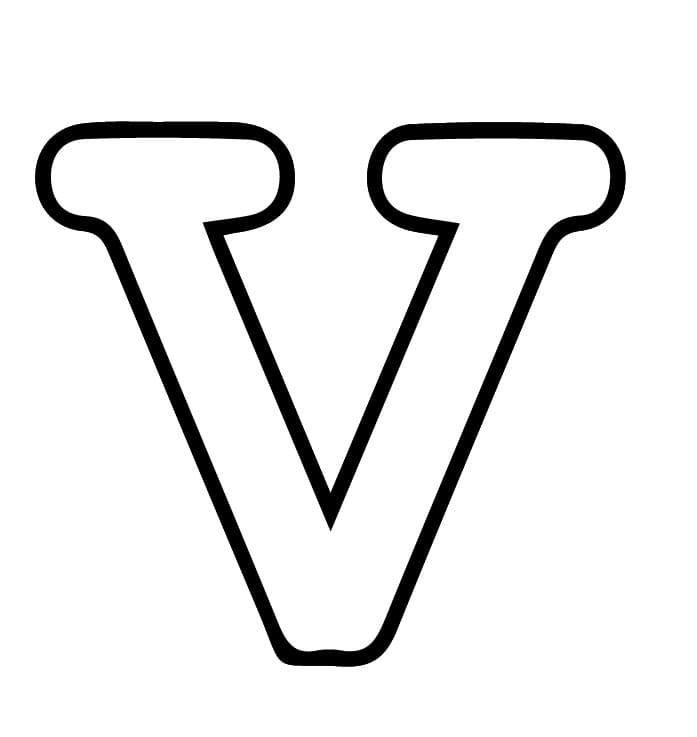 Lettera V dell'alfabeto da colorare