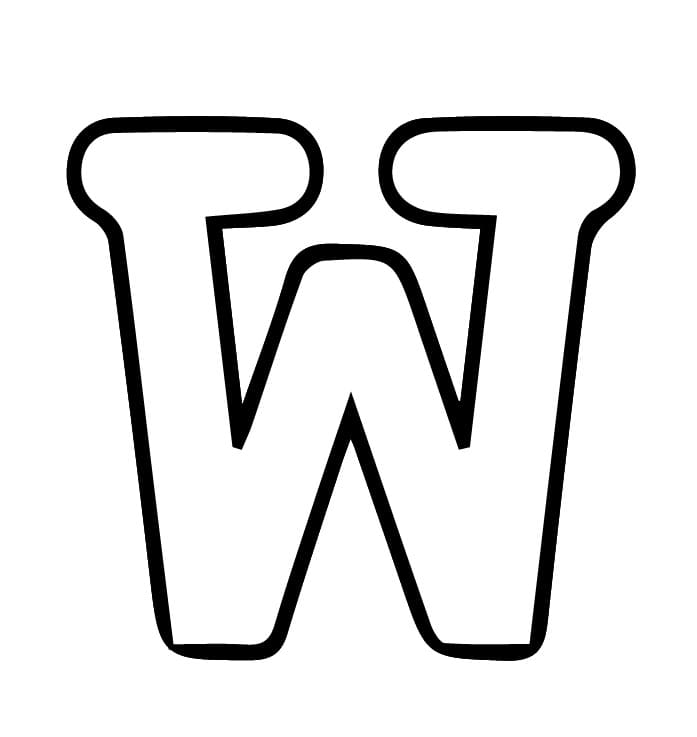 Lettera W dell'alfabeto da colorare