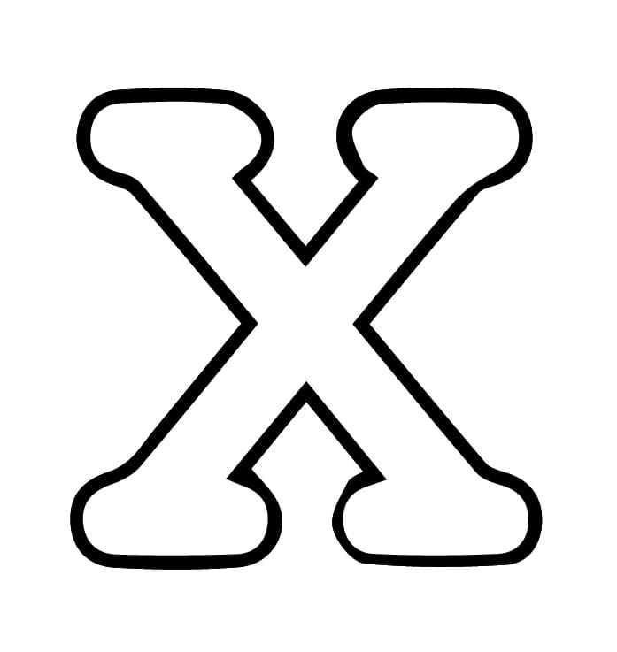 Lettera X dell'alfabeto da colorare