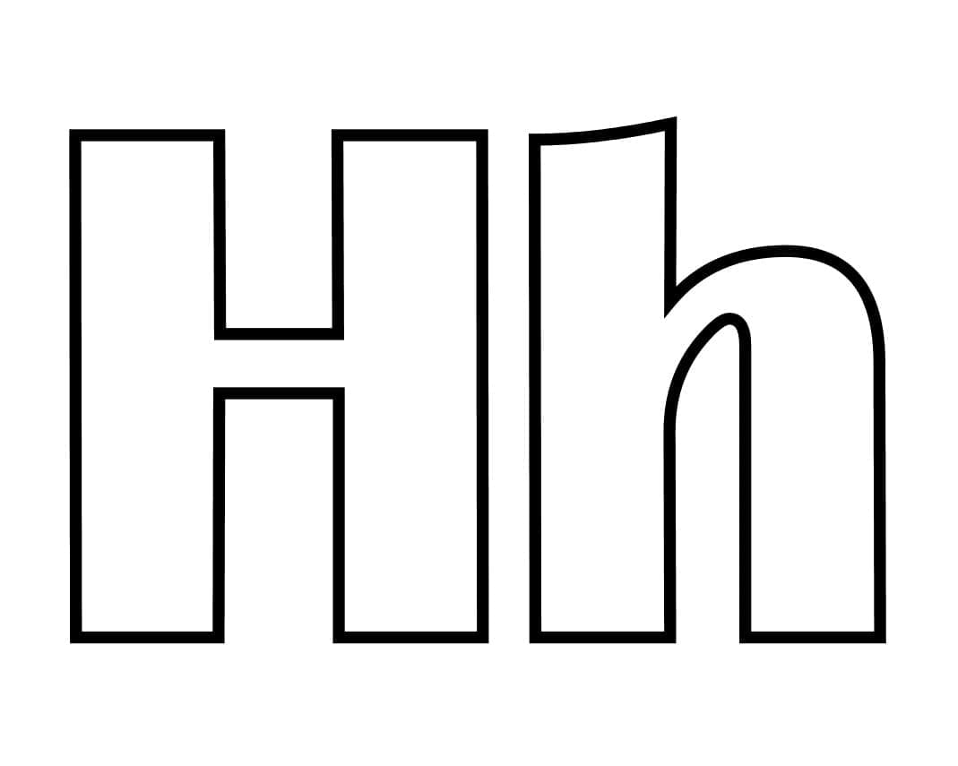 Lettera dell'alfabeto H da colorare