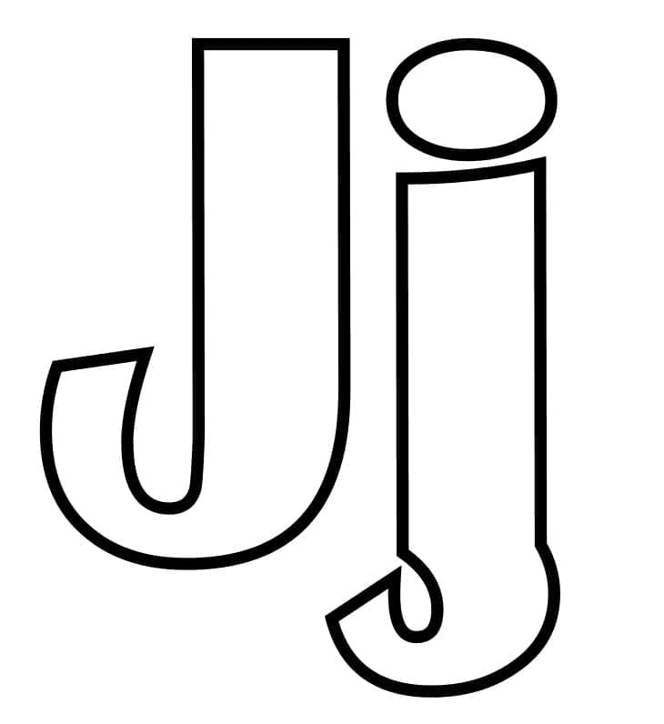 Lettera dell'alfabeto J da colorare