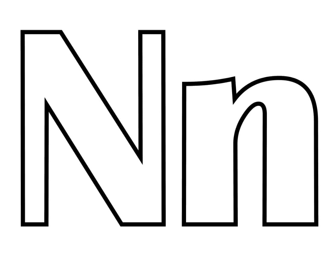 Lettera dell'alfabeto N da colorare