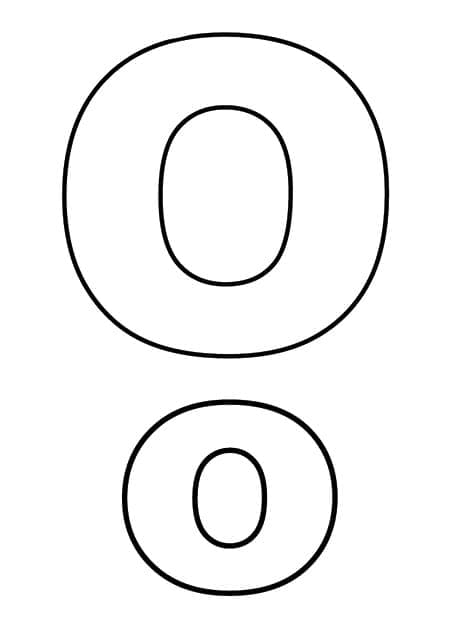 Lettera dell'alfabeto O da colorare
