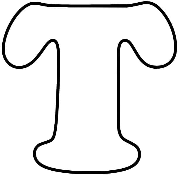 Lettera dell'alfabeto T da colorare