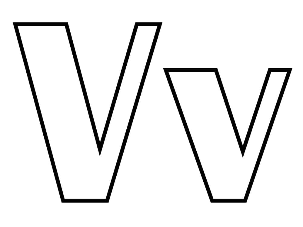 Lettera dell'alfabeto V da colorare