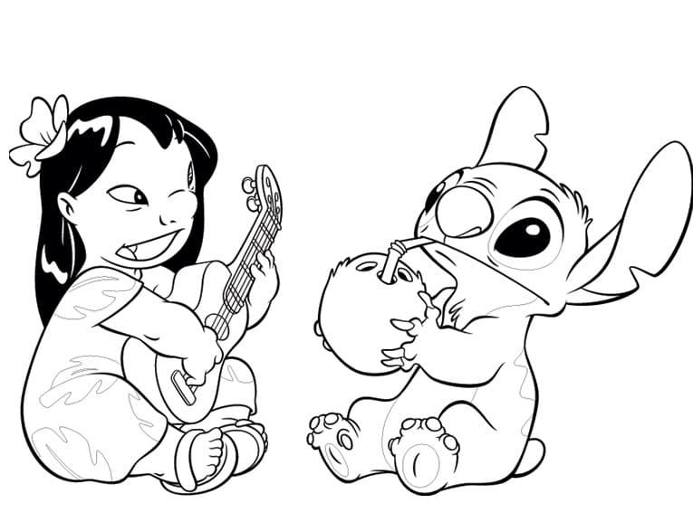 Lilo con Stitch da colorare