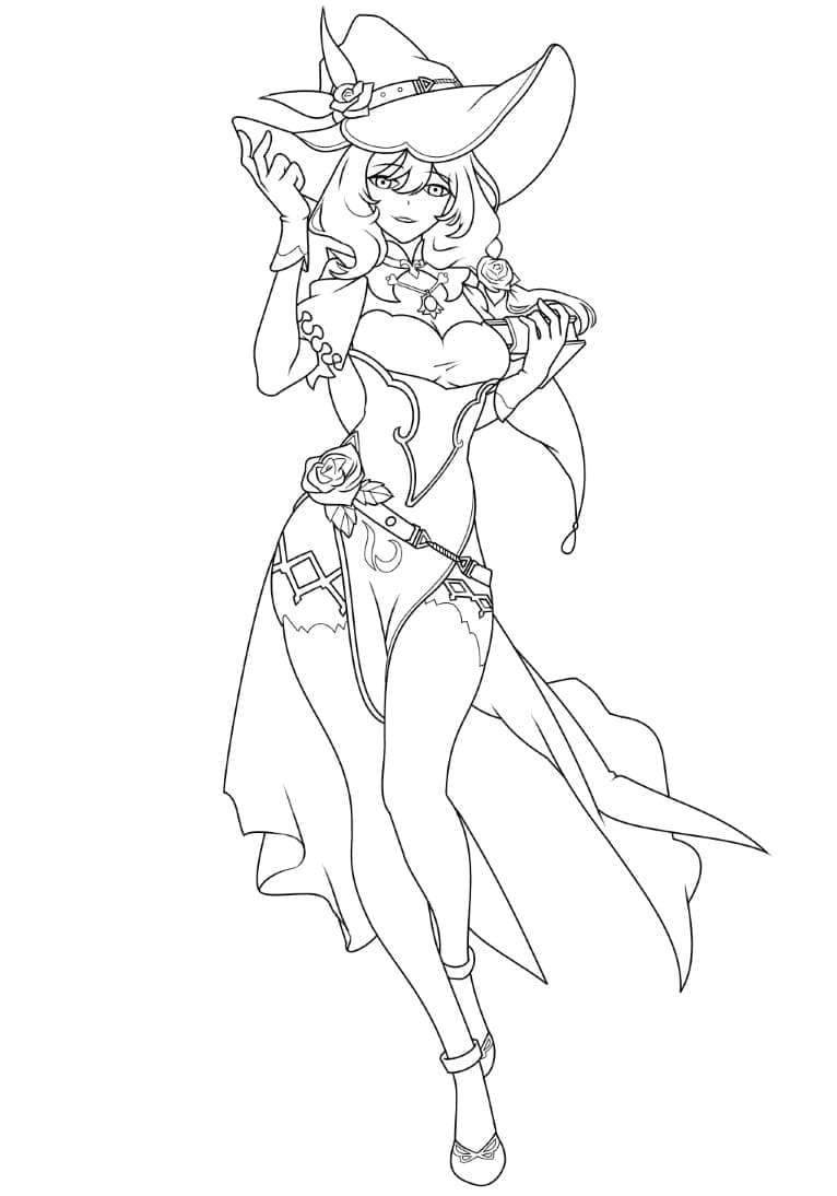 Lisa Genshin Impact da colorare