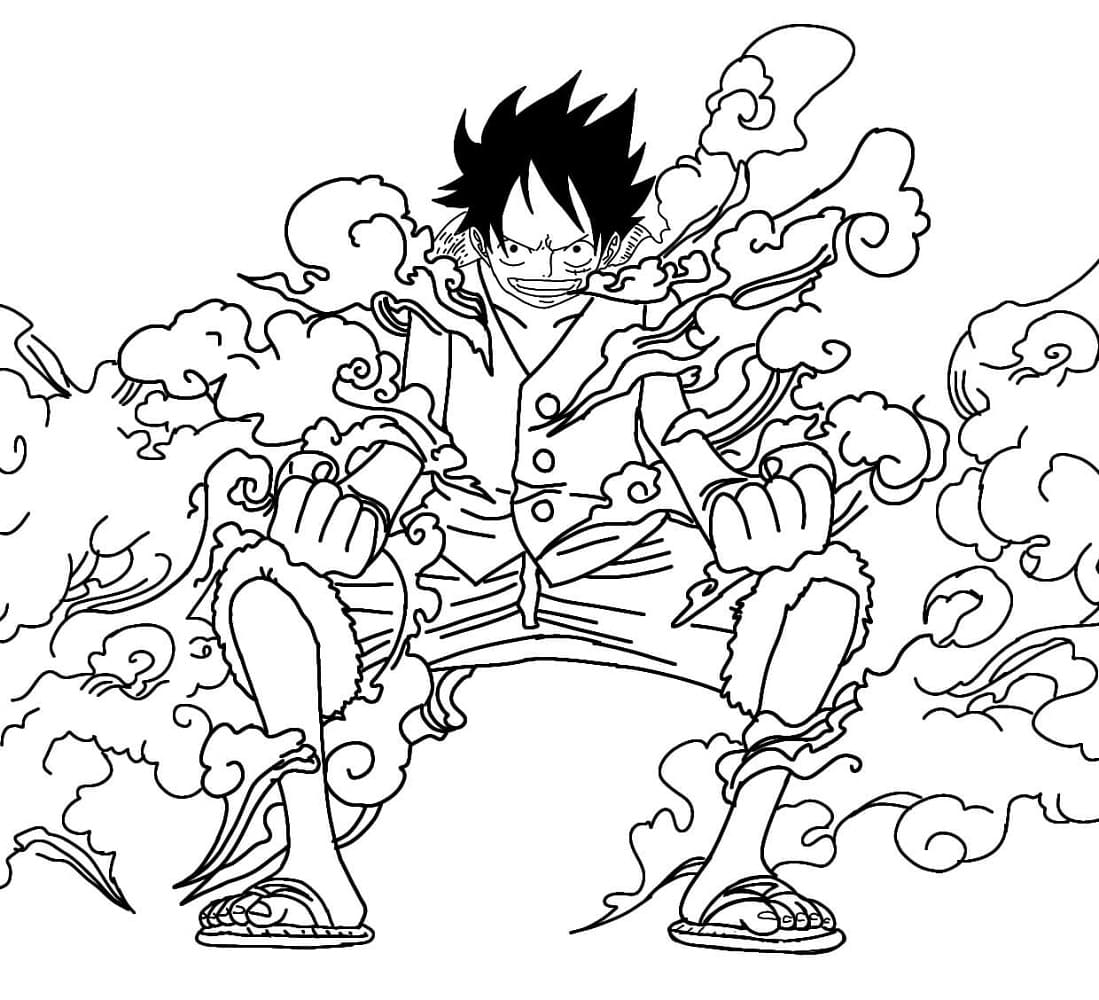 Luffy Gear 2 da colorare