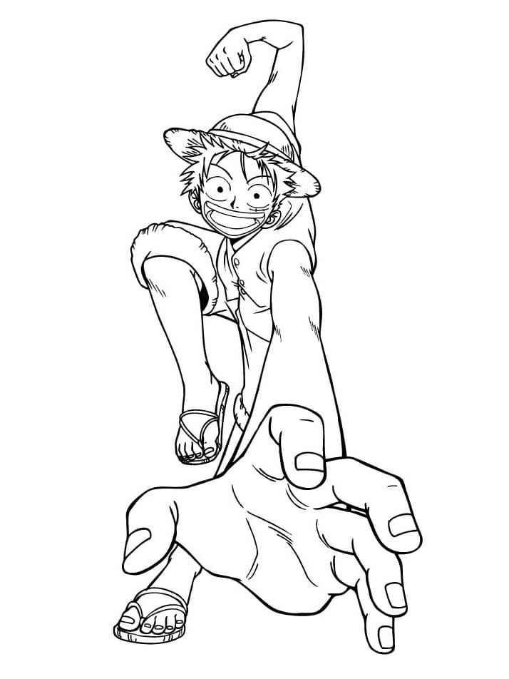 Luffy in Anime One Piece da colorare