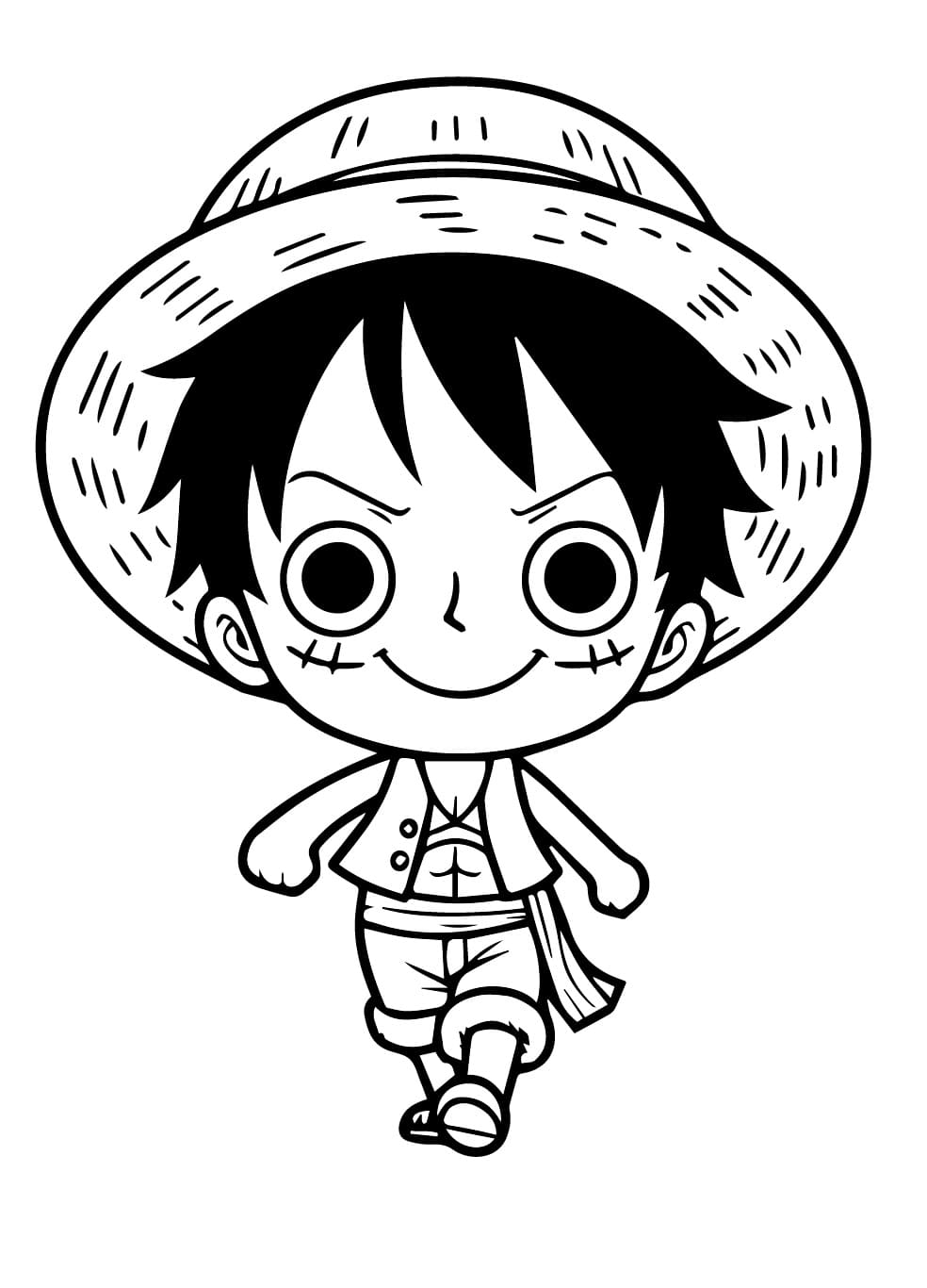 Luffy per Bambini di 2 Anni da colorare