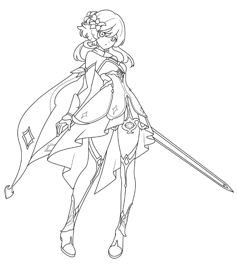Lumine Genshin Impact da colorare