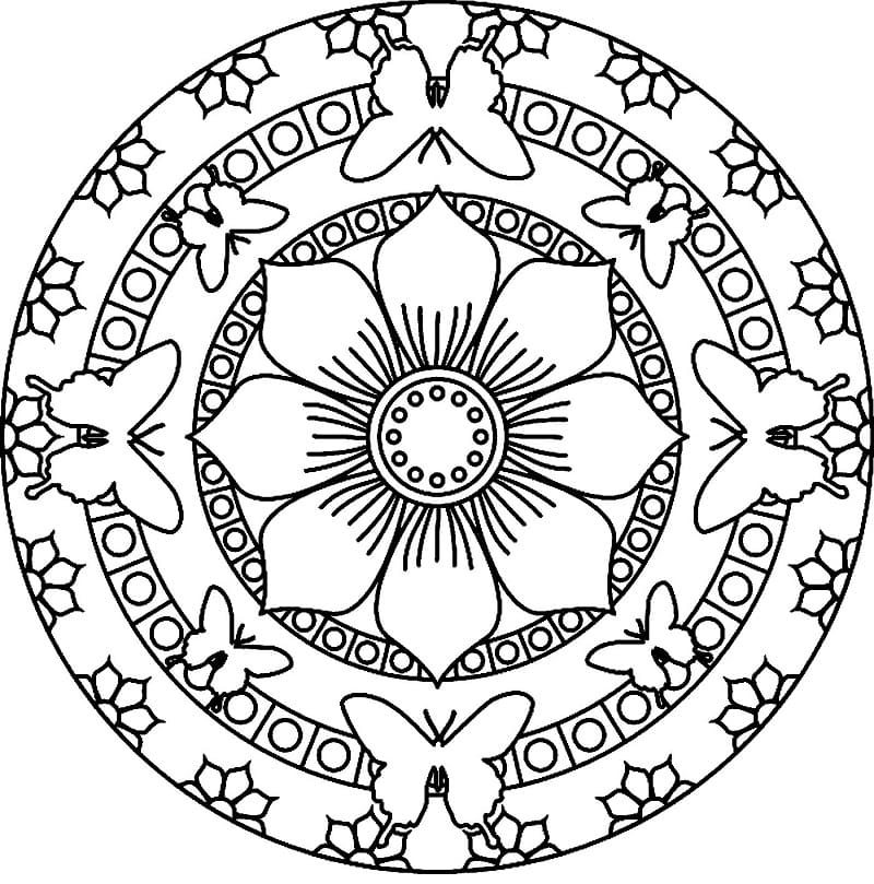 Mandala di Animali Gratuito da colorare