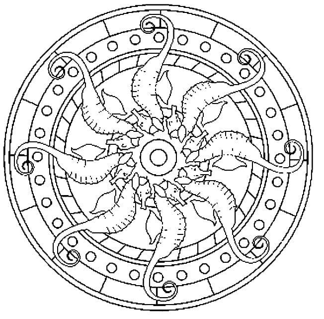 Mandala di Animali Stampabile da colorare