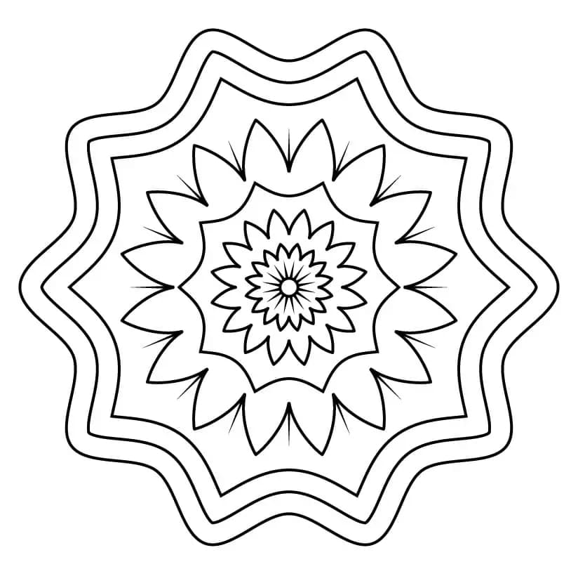 Mandala di Fiori Bellissimo da colorare