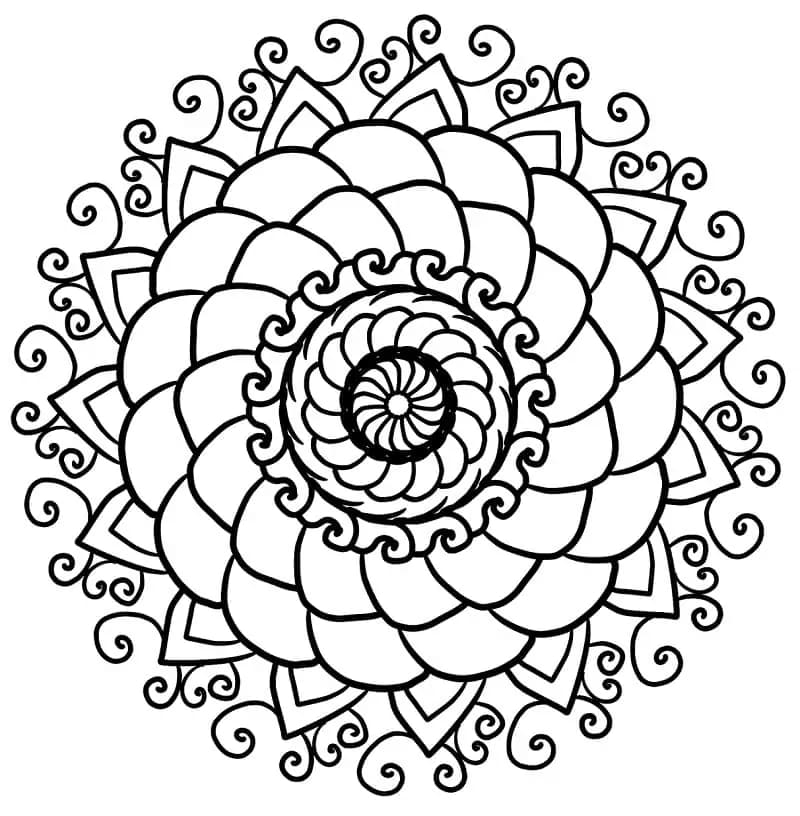 Mandala di Fiori Incredibile da colorare
