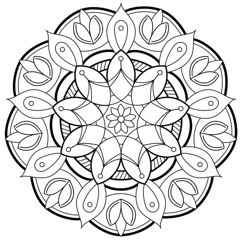 Mandala di Fiori da colorare