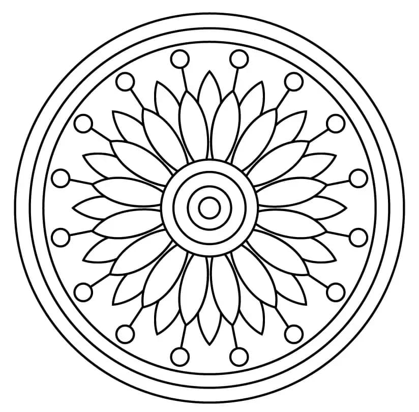 Mandala di Fiori Sorprendente da colorare