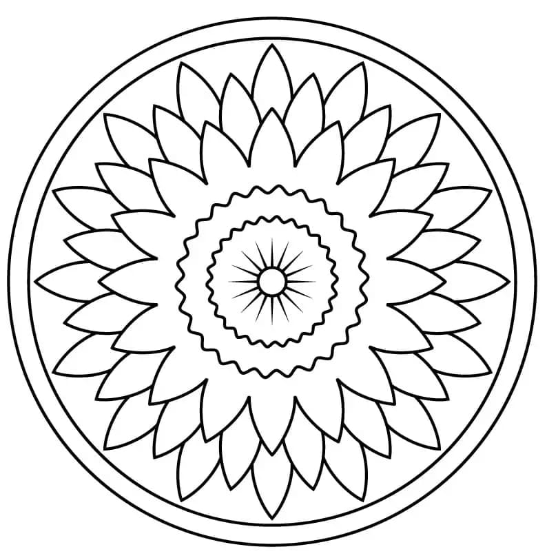 Mandala di Fiori per Gratis da colorare