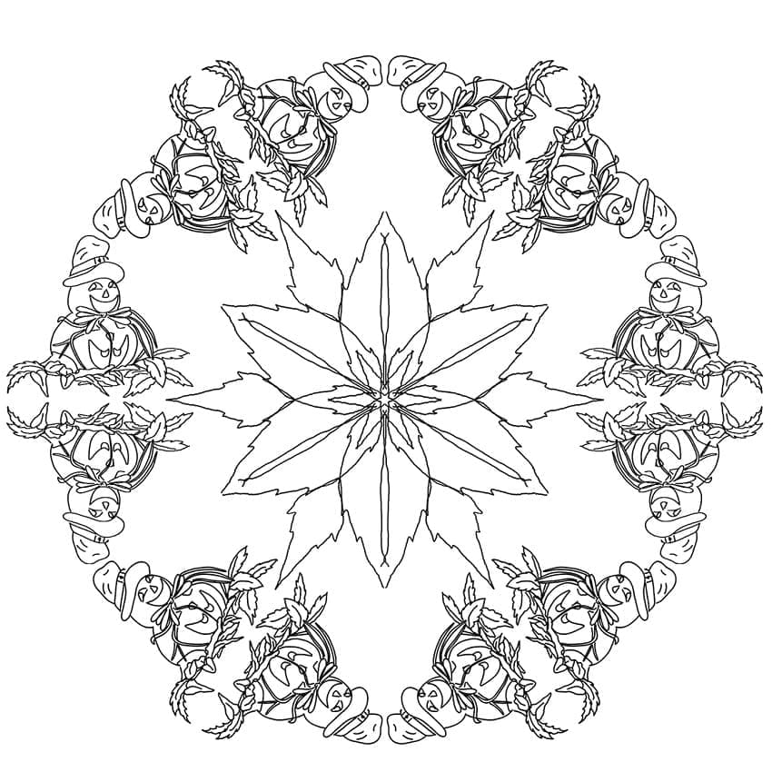 Mandala di Halloween (5) da colorare