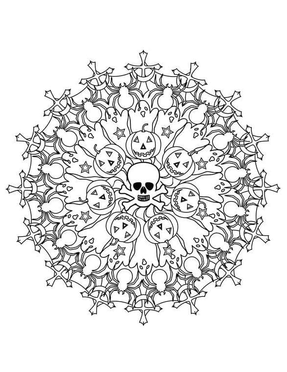 Mandala di Halloween Eccezionale da colorare