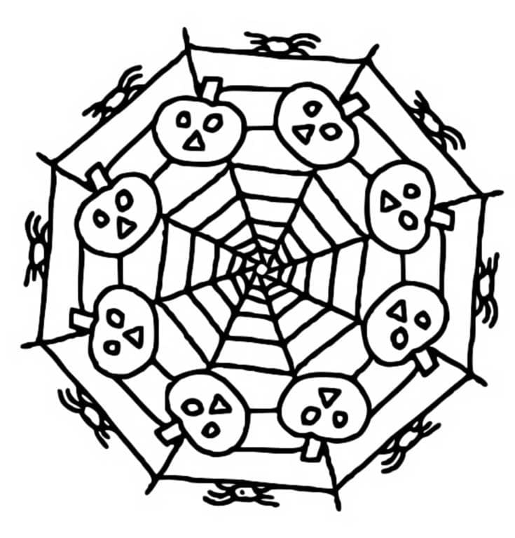 Mandala di Halloween Gratis da Stampare da colorare