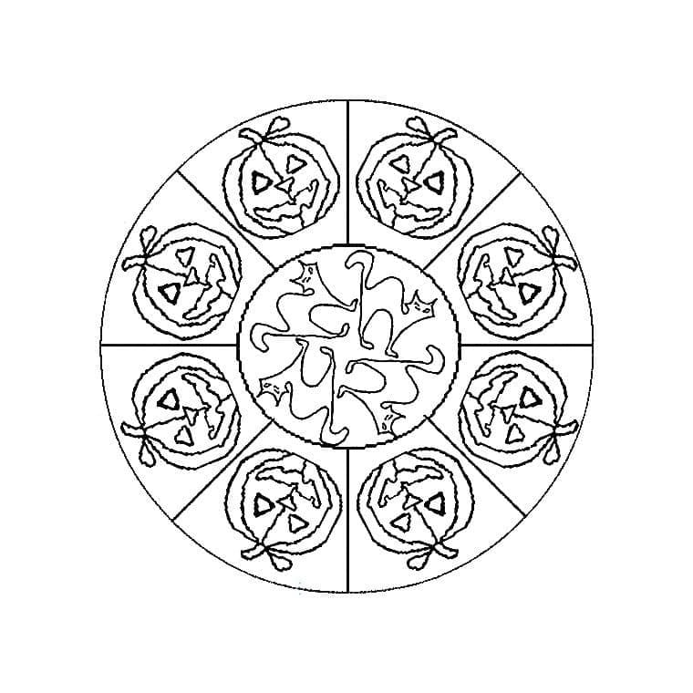 Mandala di Halloween Gratuito da colorare