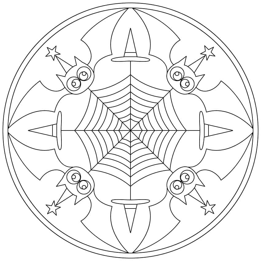 Mandala di Halloween Immagine Gratuita da colorare