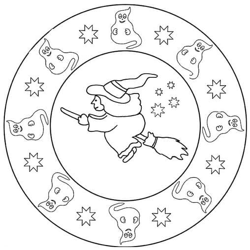 Mandala di Halloween Incredibile da colorare