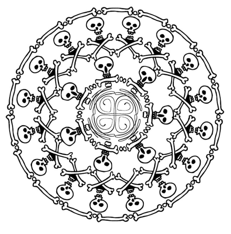 Mandala di Halloween Perfetto da colorare