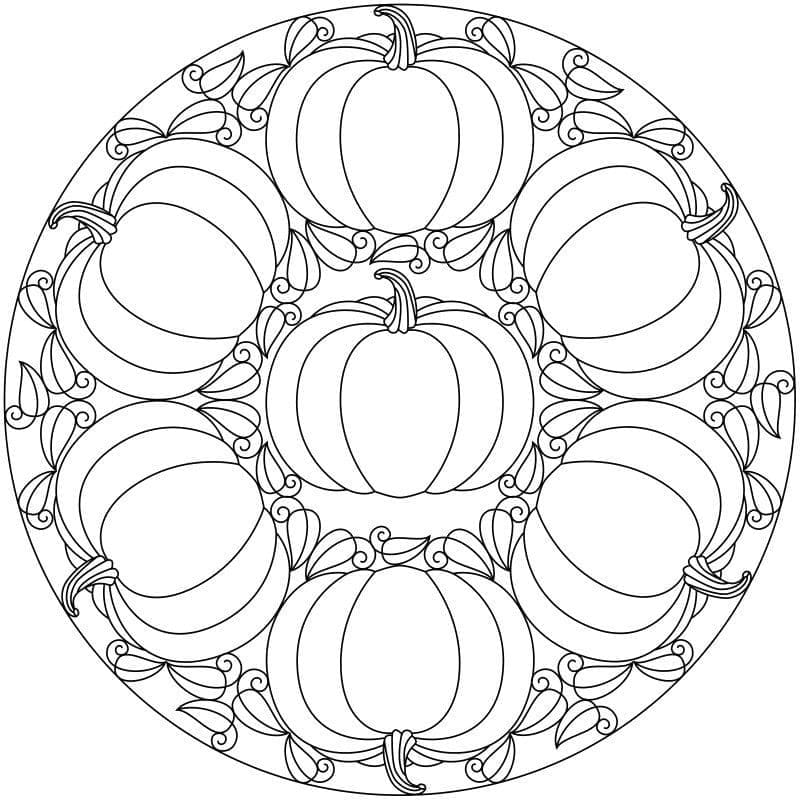 Mandala di Halloween Semplice da colorare