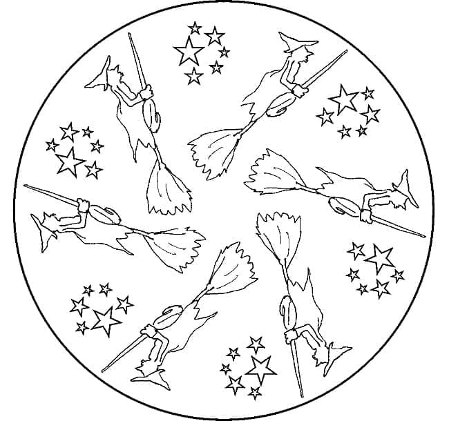 Mandala di Halloween Sorprendente da colorare