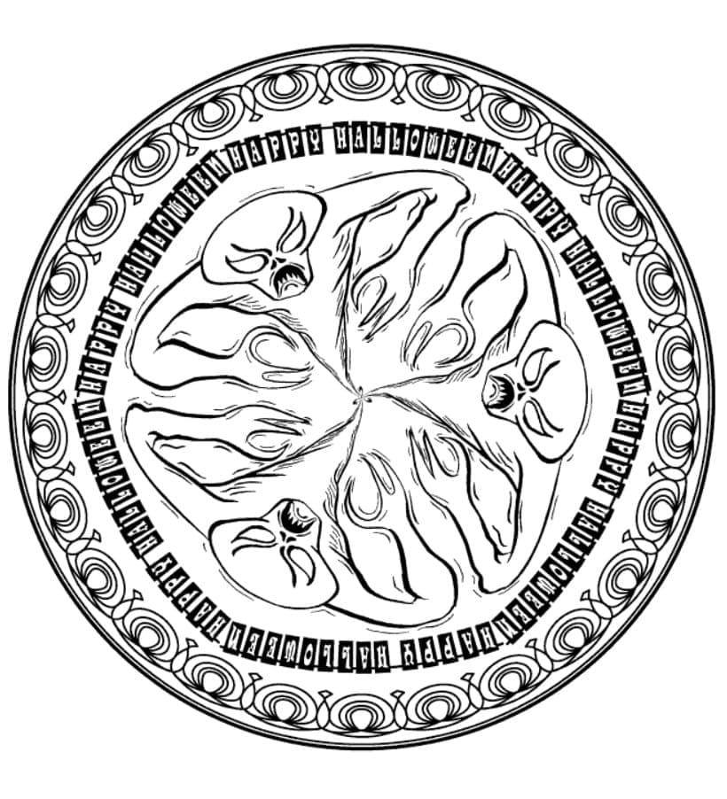 Mandala di Halloween per Bambini da colorare
