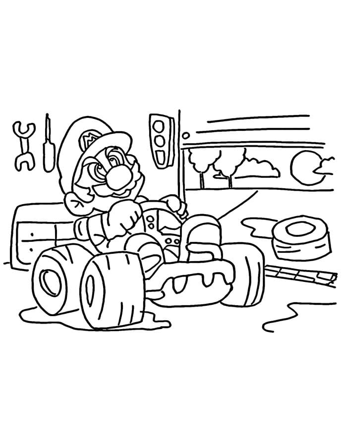 Mario Kart Gratuito da colorare