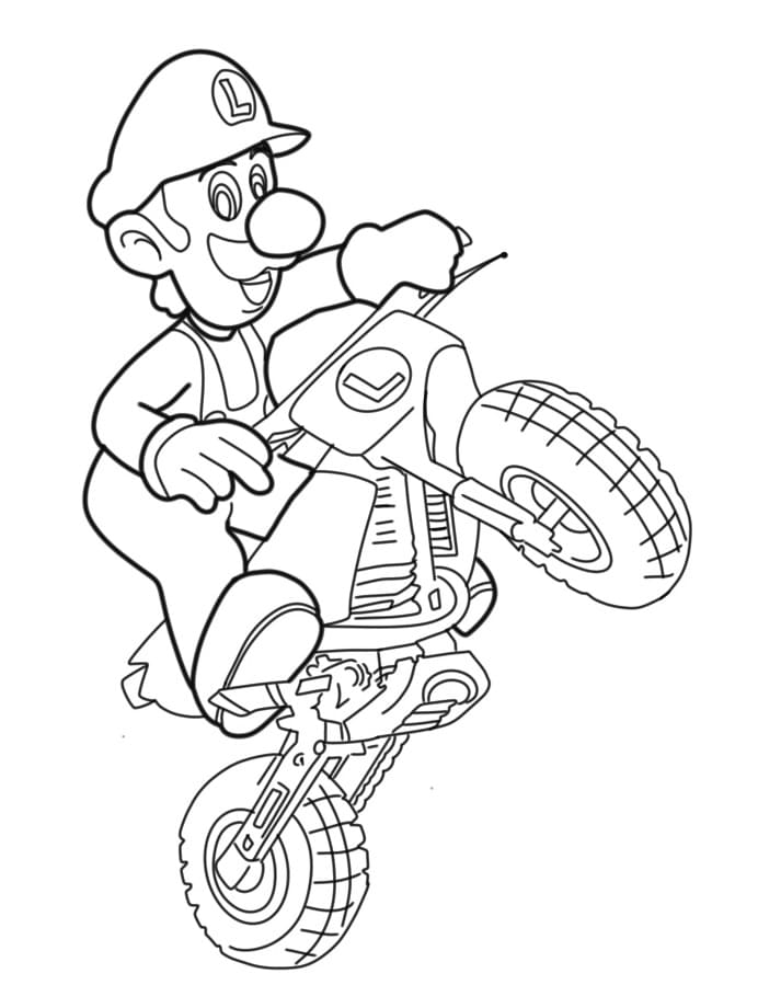 Mario Kart Semplice da colorare