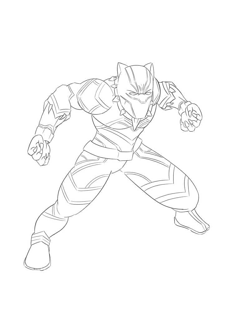Marvel Supereroe Black Panther da colorare