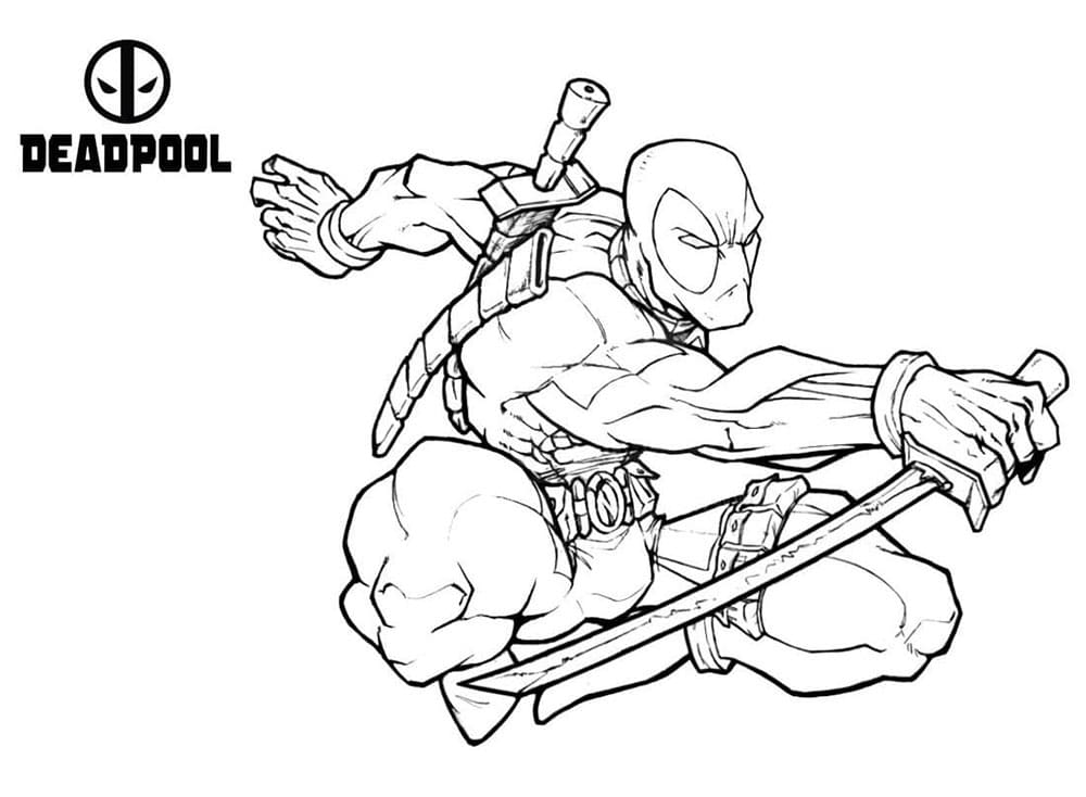 Marvel Supereroe Deadpool da colorare