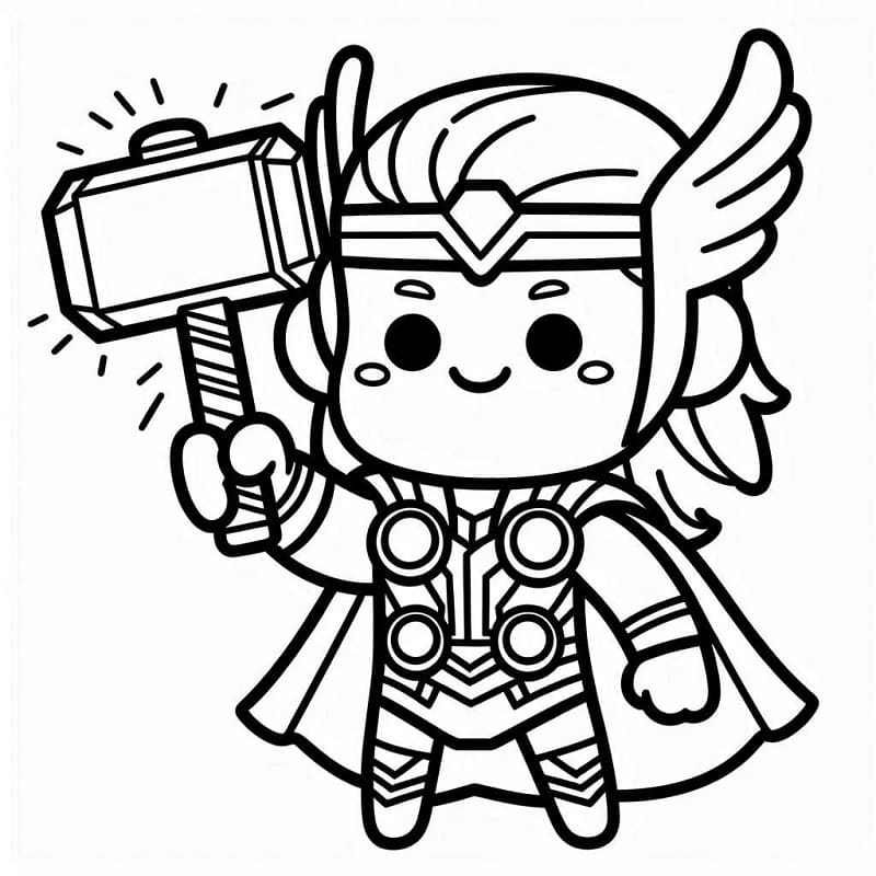 Marvel Supereroe Thor da colorare